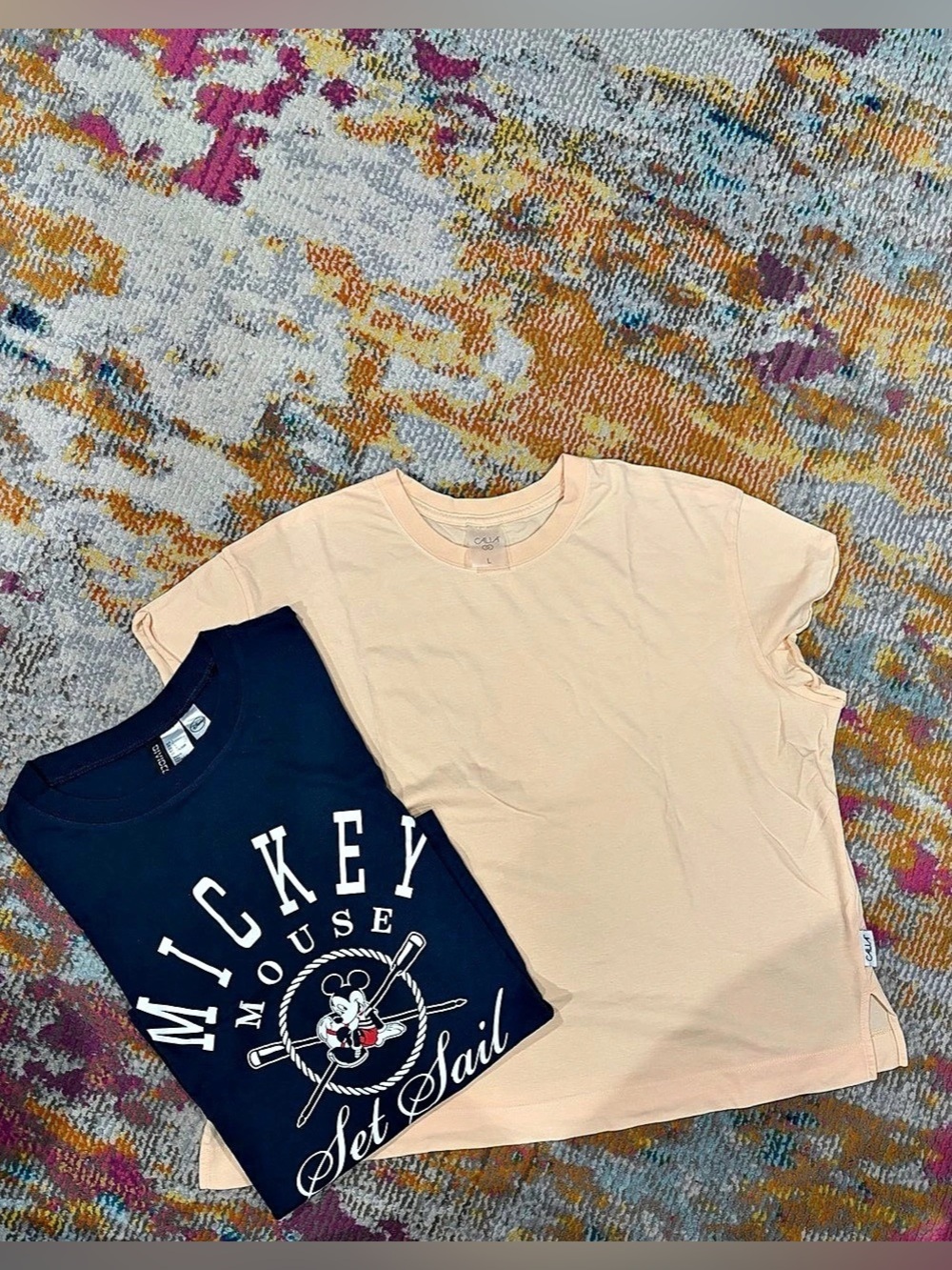 Disney Graphic & Calia Solid Short Sleeve Tees Size Large